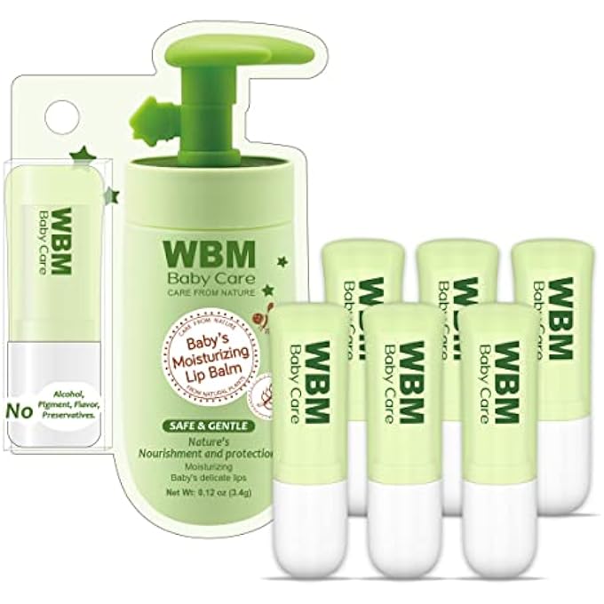 WBM CARE KIDS, ENRICH WITH 100% NATURAL INGREDIENTS, PROVIDES HYDRATING & SOOTHING EFFECT ORGANIC LIP BALM, PACK OF 6 (0.12 G EACH) - Image 1